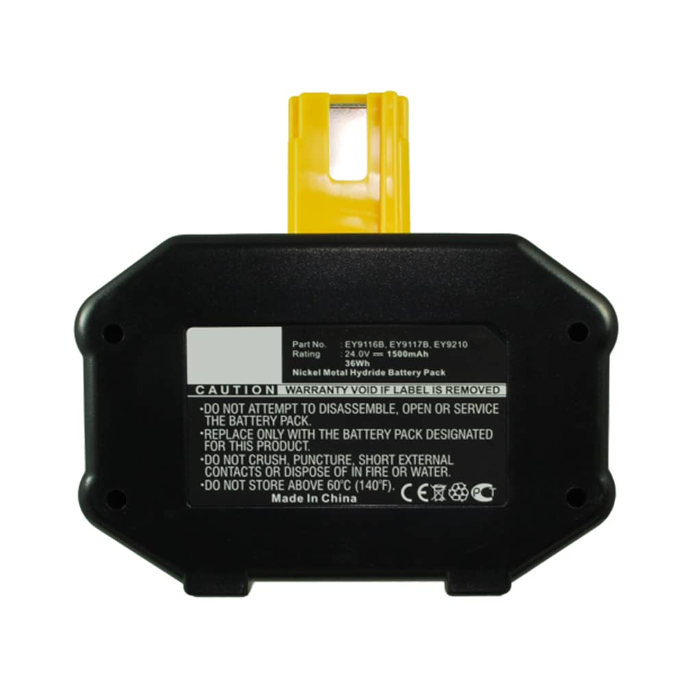 Synergy Digital 24V 1500mAh Ni-MH Replacement Battery for National EY6813FGQW Power Tools - High Capacity Compatible with Panasonic - Perfect for Drilling, Sawing & DIY Projects