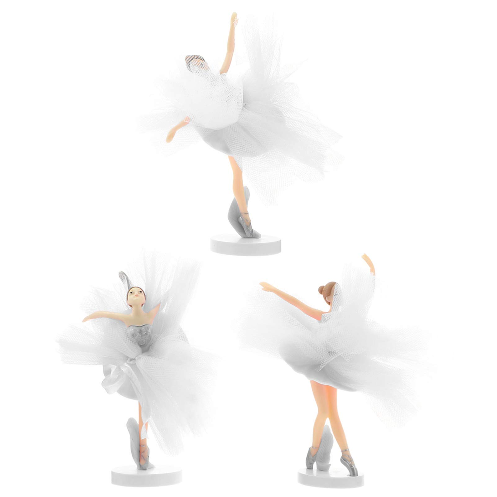 TOYANDONA 3 Sets Ballerina Cake Toppers - Elegant Tulle Girl Cupcake Toppers for Birthday Cakes, Baby Showers & Party Decorations | Perfect for Wedding, Birthday Party, and Baby Shower Celebrations