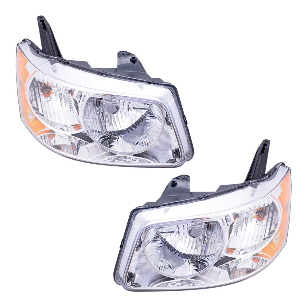 Brock Replacement Headlight Assembly Set - Driver & Passenger Side Compatible with 2006-2009 Pontiac Torrent (Part #15890727, 15890728) | Durable Aftermarket Headlights for Night Driving & Improved Visibility