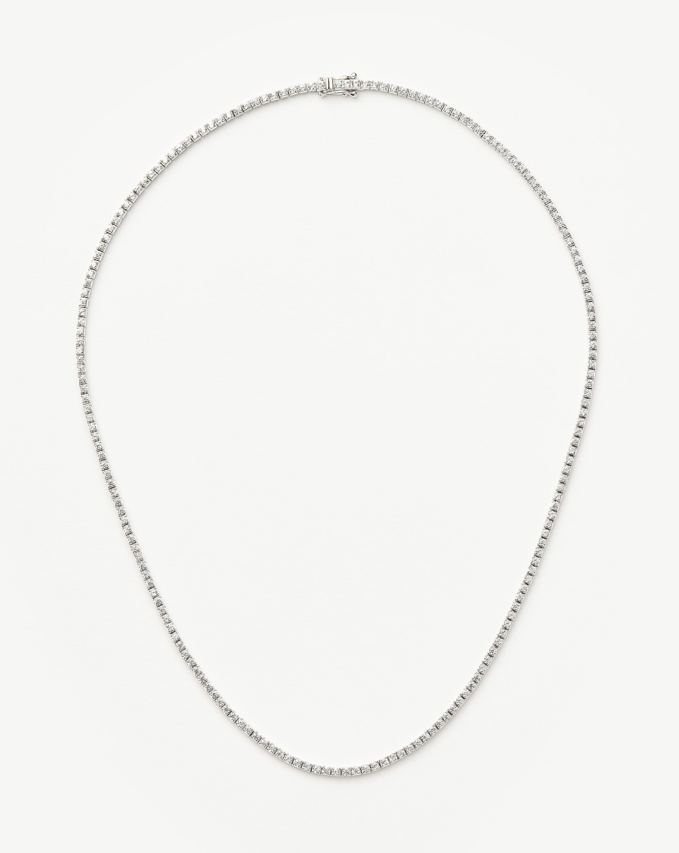 14K Solid White Gold Diamond Tennis Necklace - Elegant & Timeless Jewelry for Women | Perfect for Weddings, Anniversaries & Special Occasions