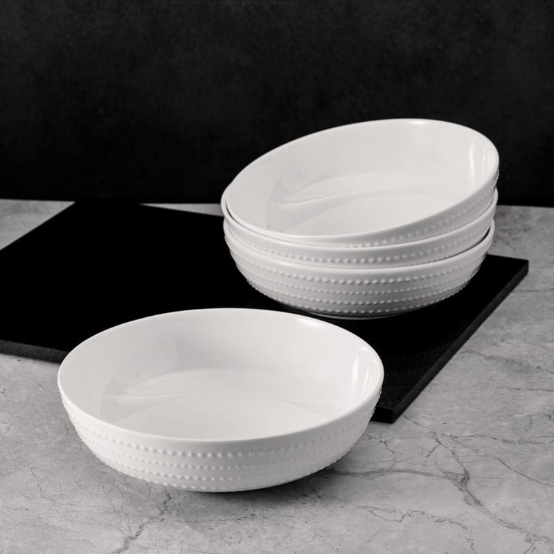 Nellie Set of 4 Pasta Bowls - 12oz Ceramic Soup & Salad Bowls for Pasta, Ice Cream, Cereal - Perfect for Dining, Entertaining & Everyday Use