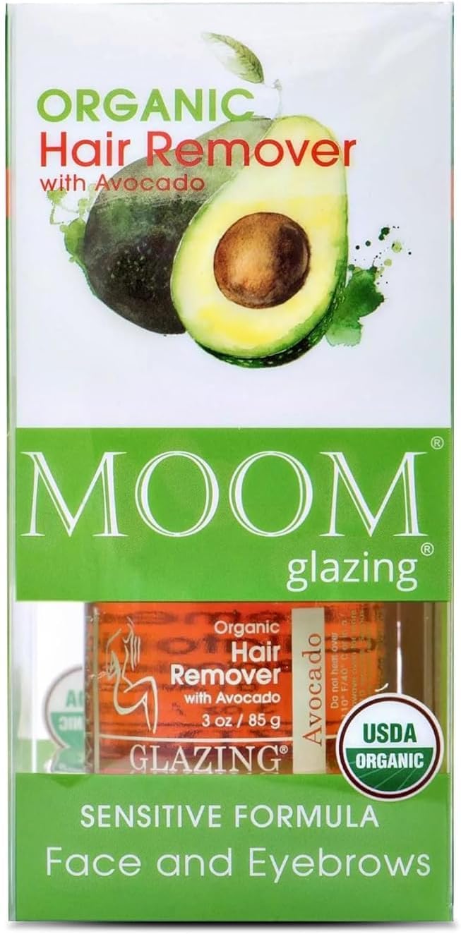 MOOM Organic Hair Removal Kit - Natural Waxing Solution for Sensitive Skin with Lavender, Tea Tree Oil, Avocado & Green Tea | Includes Reusable Strips & Sticks | Perfect for Face, Bikini, Legs & Body Hair Removal at Home or Salon