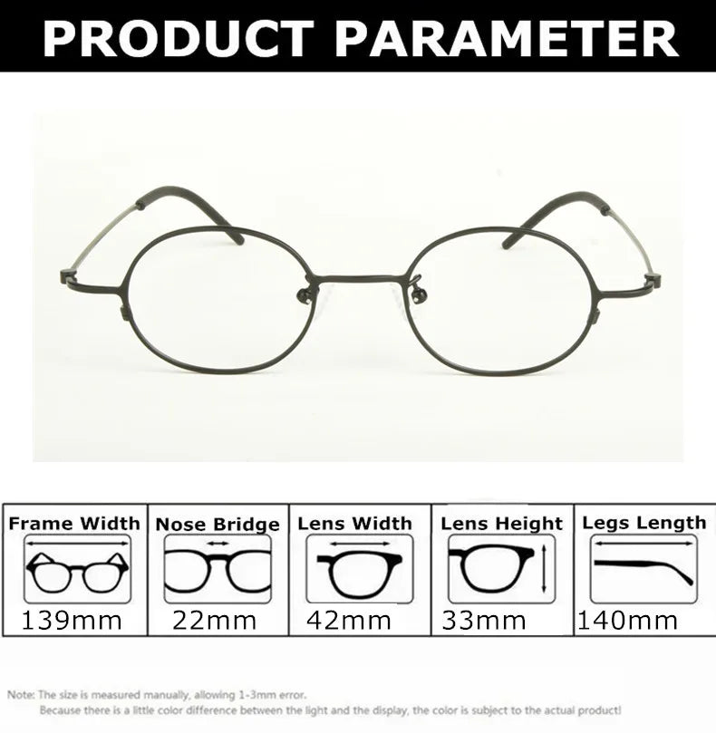Aimee Unisex Full Rim Small Round Titanium Eyeglasses 14516 - Lightweight & Durable Frame for Reading, Work, and Everyday Use