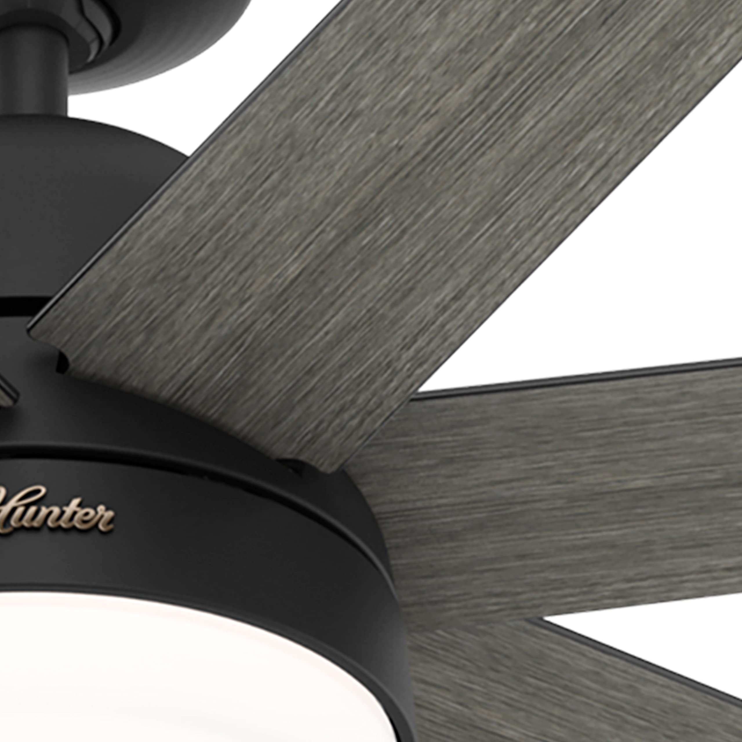 Hunter Fan 70 Inch Matte Black Ceiling Fan with LED Light Kit - Indoor Cooling Fan for Living Room, Bedroom, Office - Energy Efficient & Quiet Operation (Renewed)