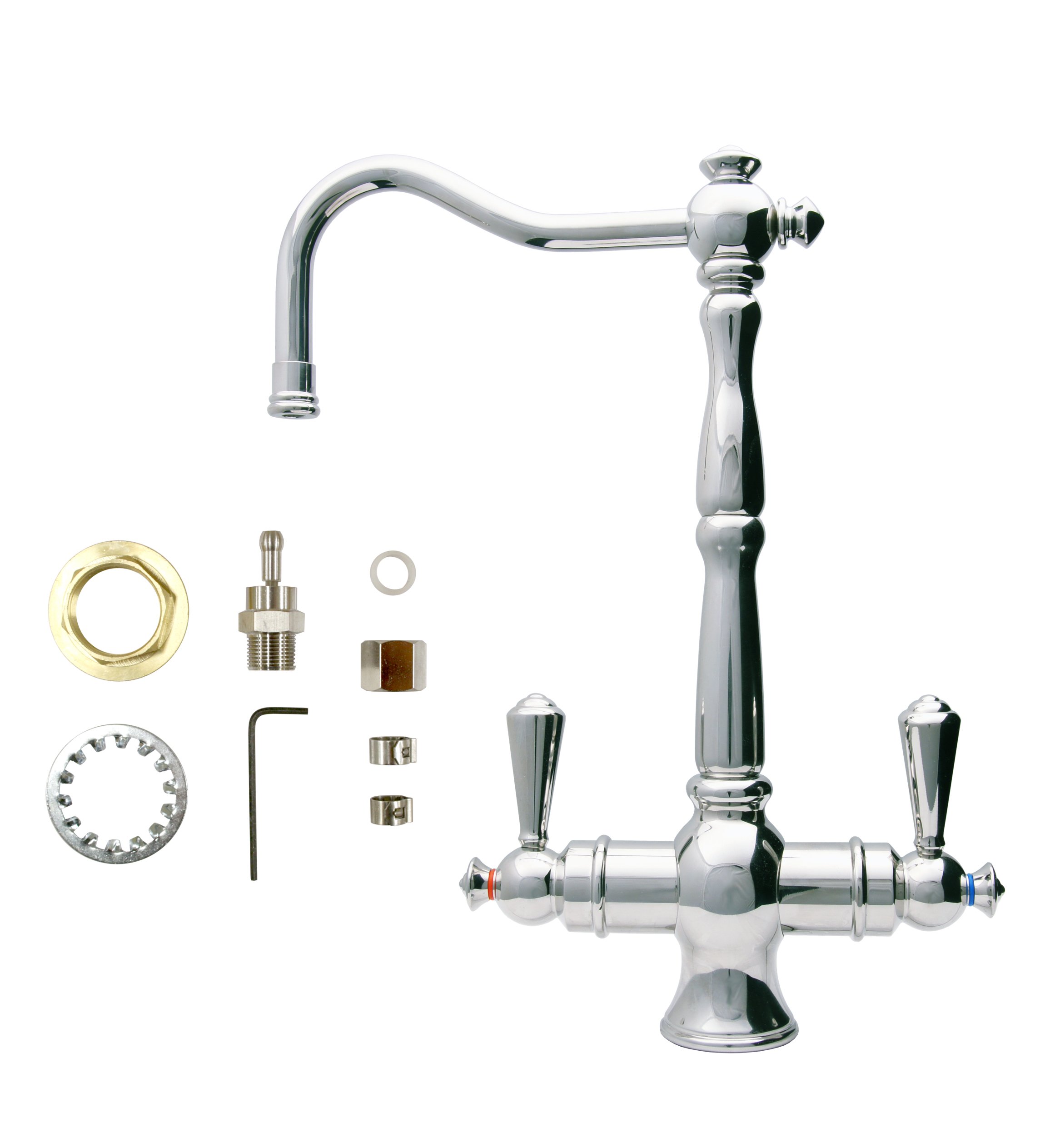 APEC Instant Hot and Cold Reverse Osmosis Water Dispenser Faucet - Chrome Finish for Kitchen Sink - Perfect for Home, Office, and RV Use (Rialto Faucet-HC-RIA-CM)