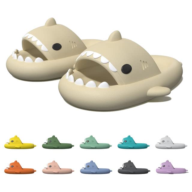 Premium Shark Slippers for Women & Men - Non-Slip Beach Sandals with Cute Shark Design - Perfect for Summer, Poolside, Beach Vacations & Indoor Comfort