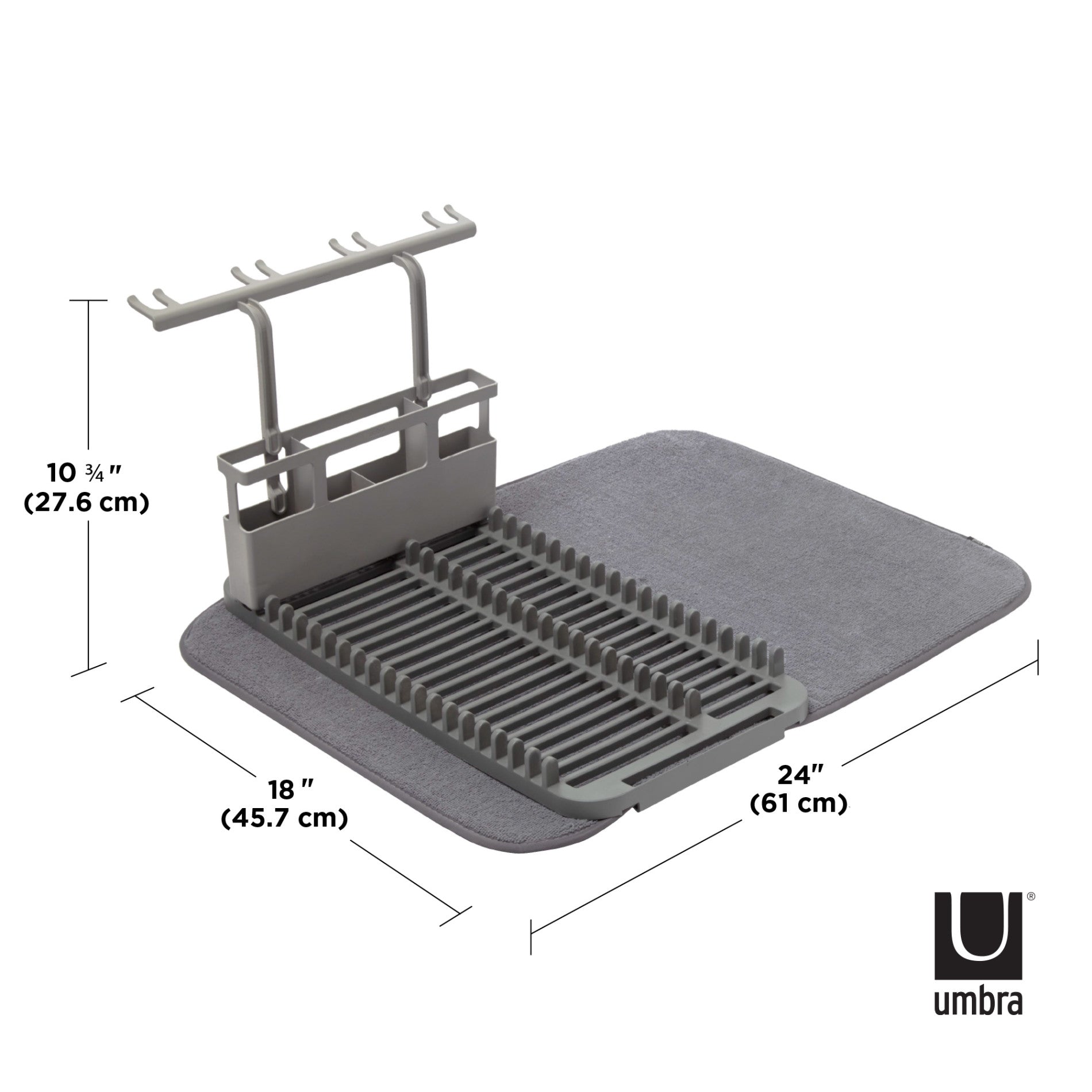 Udry Stainless Steel Dish Rack & Utensil Caddy - Space Saving Kitchen Organizer for Drying Dishes, Cups, and Silverware | Perfect for Small Kitchens, Apartments, and RVs
