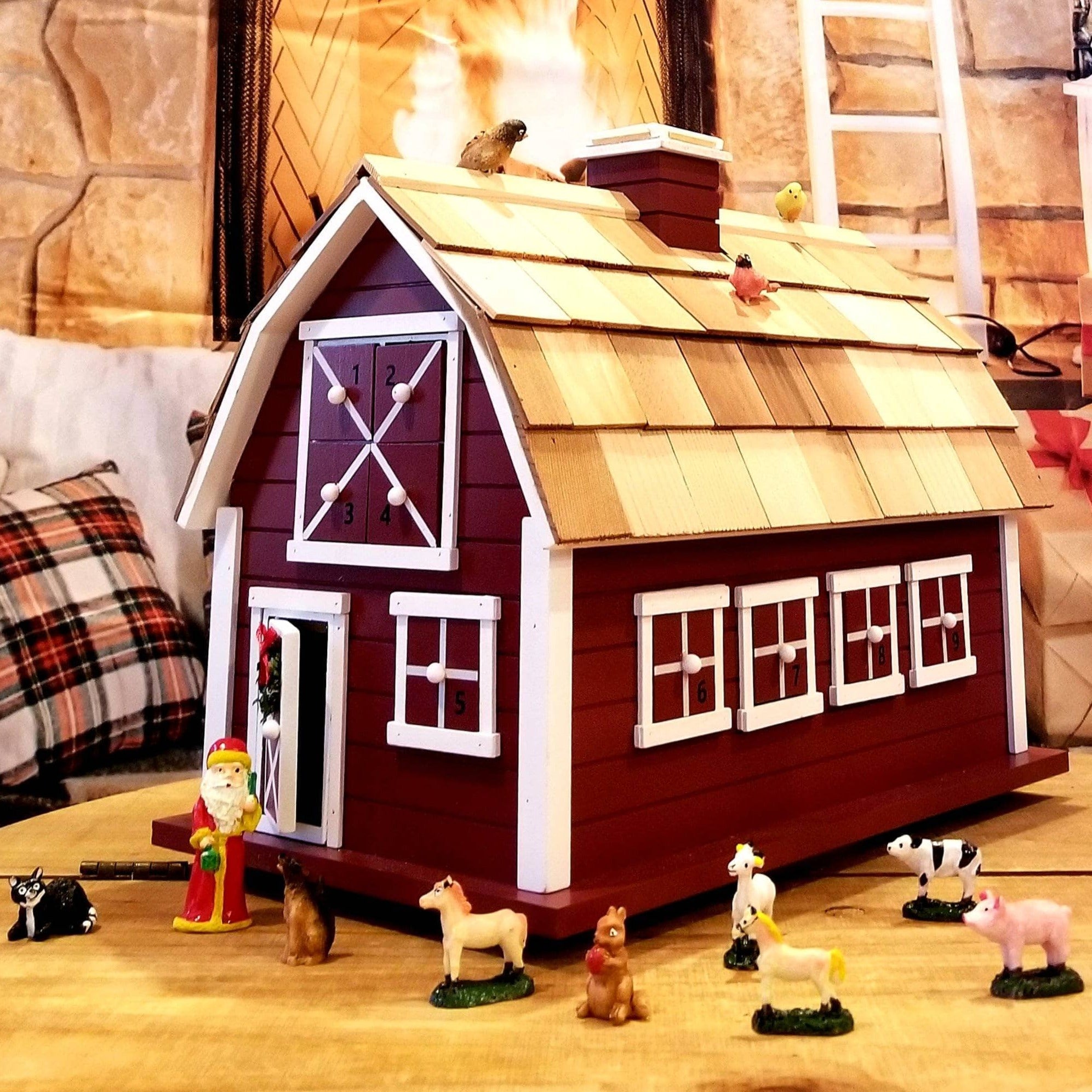 Barn Advent Calendar Birdhouse - 24 Days Countdown to Christmas for Bird Lovers | Perfect Holiday Decoration & Gift for Birdwatching Enthusiasts