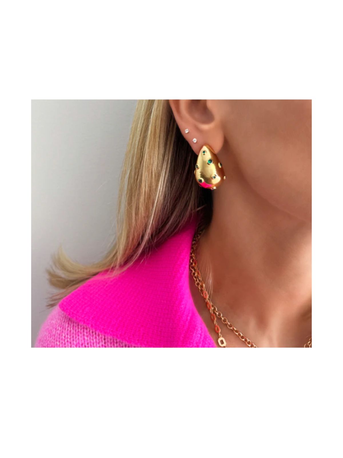 FAIRLEY Green Crystal Monaco Stud Earrings for Women - Elegant & Stylish Jewelry for Parties, Weddings & Everyday Wear