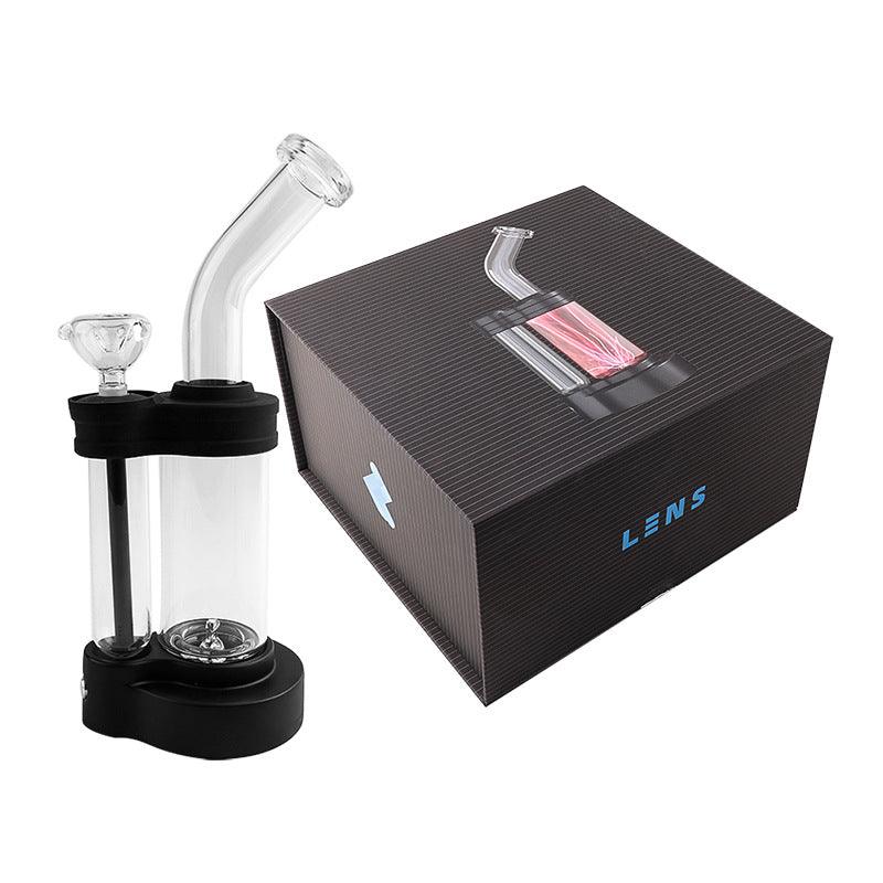 Premium Glass & Silicone Plasma Water Bong with Tactile Switch - Portable Lightweight Smoking Pipe for Smooth Hits | Perfect for Home Use, Travel & Outdoor Activities