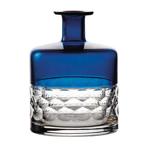 Waterford Crystal Jo Sampson Half and Half Vase 7 Inch Azure Blue - Elegant Home Decor for Dining Table, Wedding Centerpiece, Gift Idea