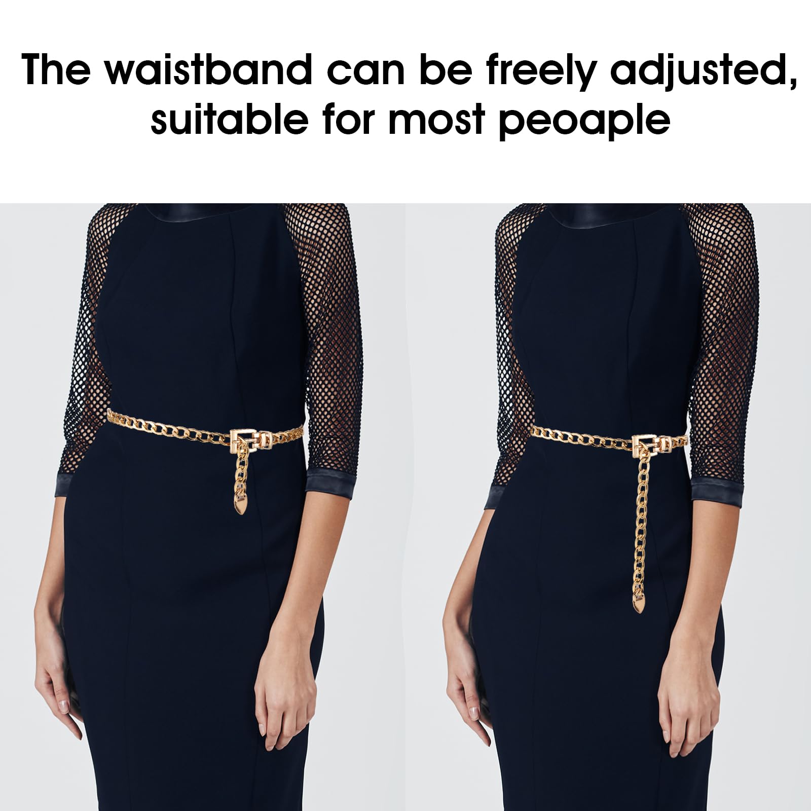Adjustable Waist Chain Belt for Women - Up to 51 Inches | Jeans & Dresses Accessory