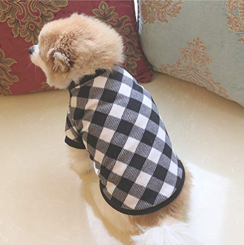 Soft Fleece Dog Sweater for Small Pets - Warm Winter Puppy Clothes for Chihuahua, Teddy & Yorkshire Terriers (Black & White) - Cozy Outfit for Indoor & Outdoor Activities