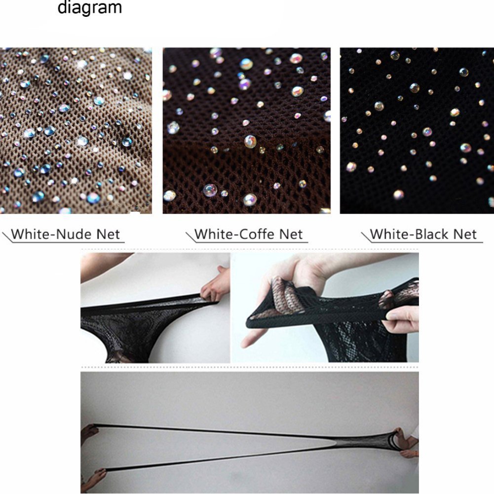 Sexy Crystal Rhinestone Pantyhose Tights - Mesh Fishnet Diamond Stockings with Bling for Women | Perfect for Parties, Nightclubs, Cosplay & Special Occasions