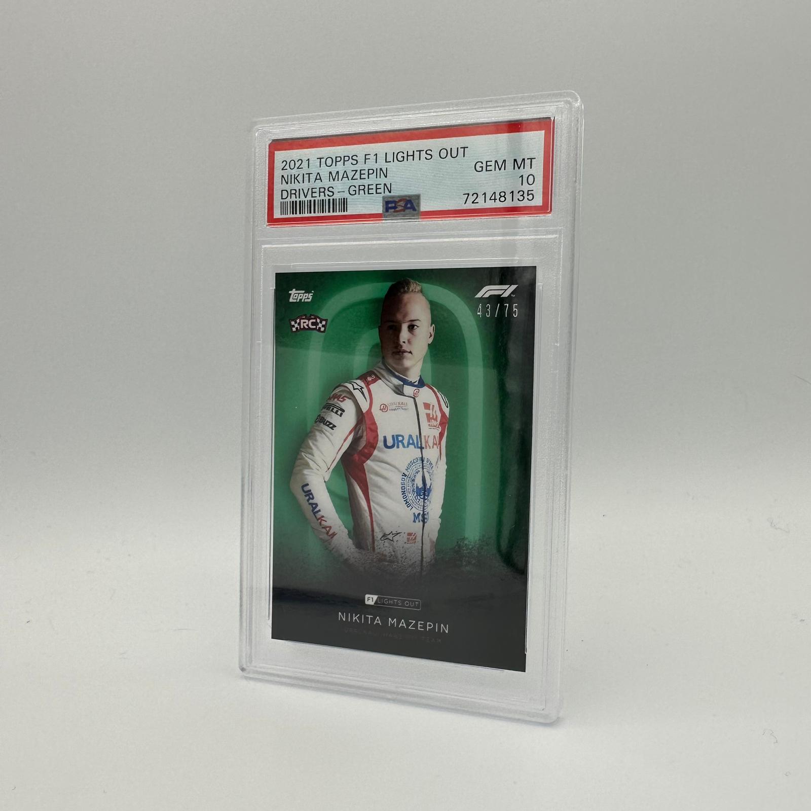 PSA 10 Graded 43/75 Nikita Mazepin Green Parallel Racing Card - Perfect for Collectors, Sports Memorabilia Enthusiasts & F1 Racing Fans