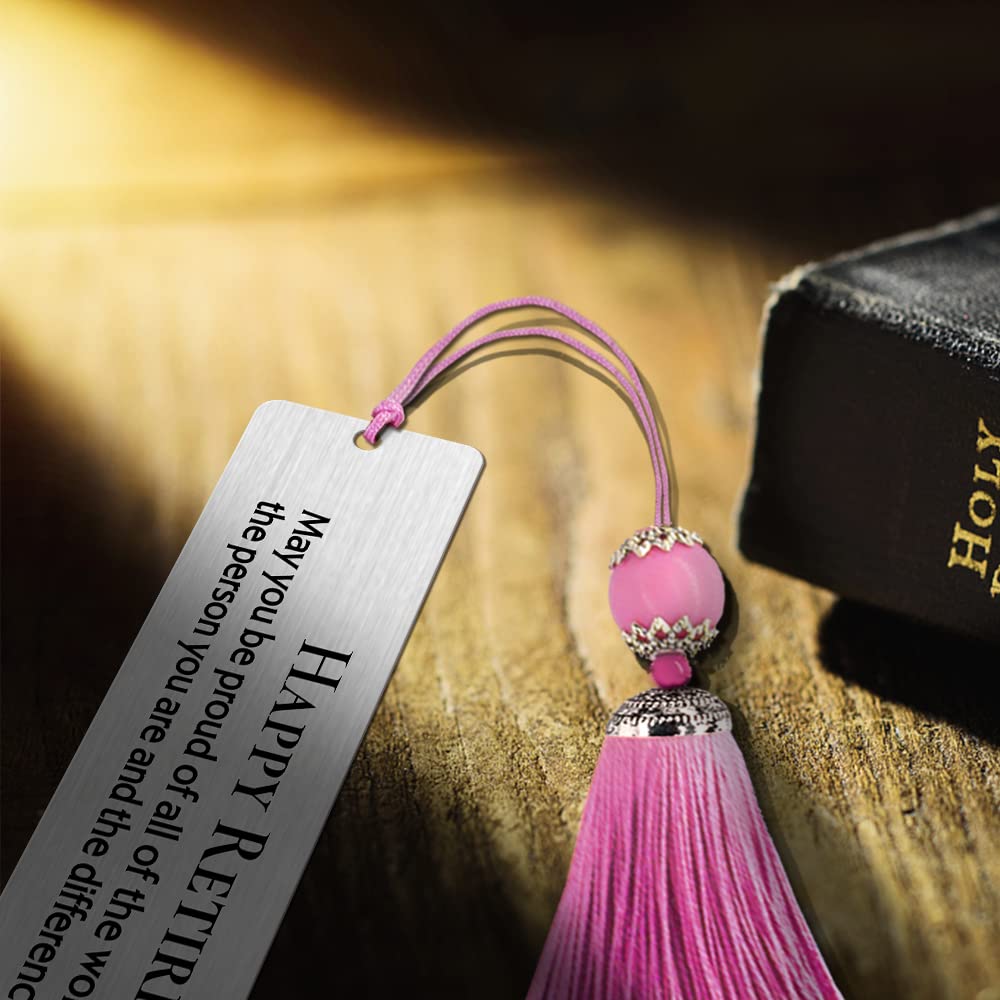 Happy Retirement Metal Bookmark - Elegant Book Lover Gift for Women & Men, Graduation Present, Back to School Gift, Teacher Appreciation - Perfect for Book Clubs, New Beginnings & Retirement Celebrations - Ideal for Reading Enthusiasts & Thoughtful Gift Giving