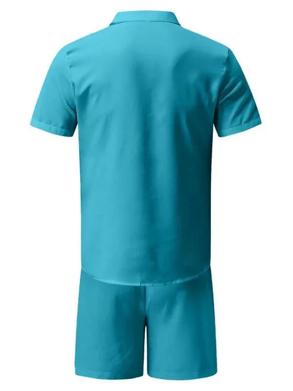 Breathable Men's Linen Shorts Set - Comfortable Relaxed Fit Casual Summer Shorts for Beach, Travel & Lounge Wear