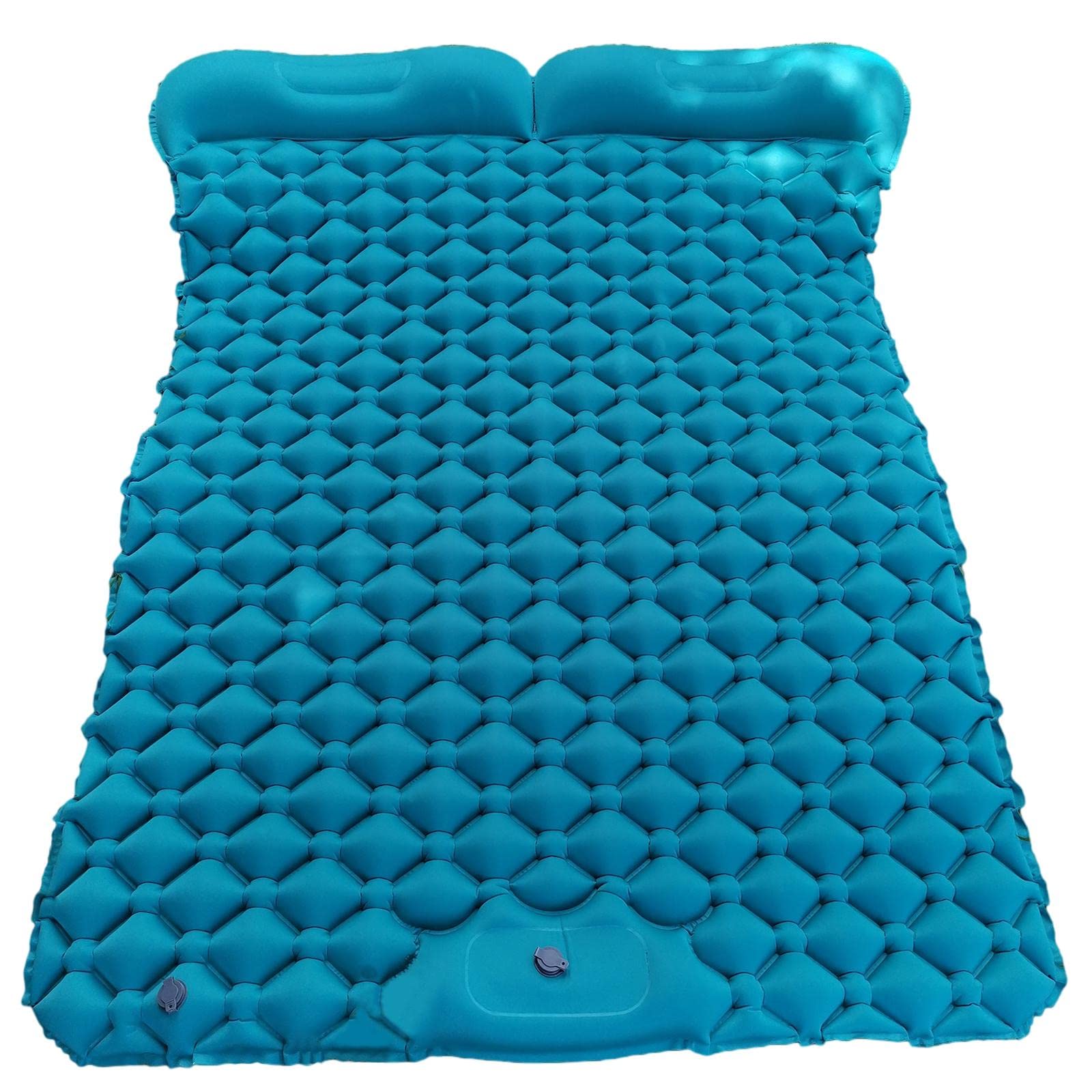 **2-Person Inflatable Camping Sleeping Pad - Portable Double Air Mattress for Hiking, Backpacking & Outdoor Adventures - Lightweight & Compact - Self-Inflating - Blue**    *(Perfect for couples camping, backpacking trips, beach outings, and guest beds at home!)*