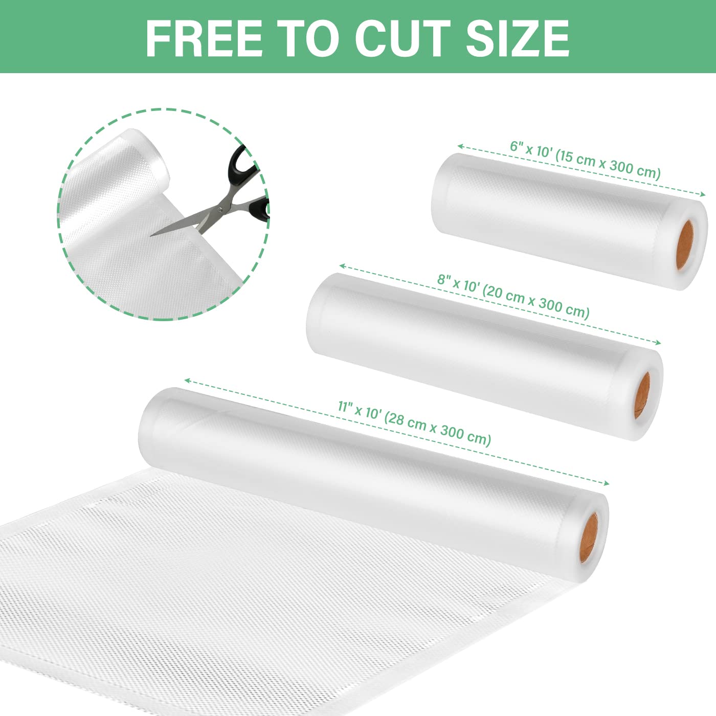Premium BPA-Free Vacuum Sealer Bags Rolls - 6 Rolls (6