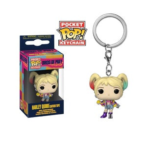 Birds of Prey Harley Quinn Pocket Pop! Vinyl Keychain - Caution Tape Design - Perfect for Backpacks, Keys, and Gifts for DC Comics Fans