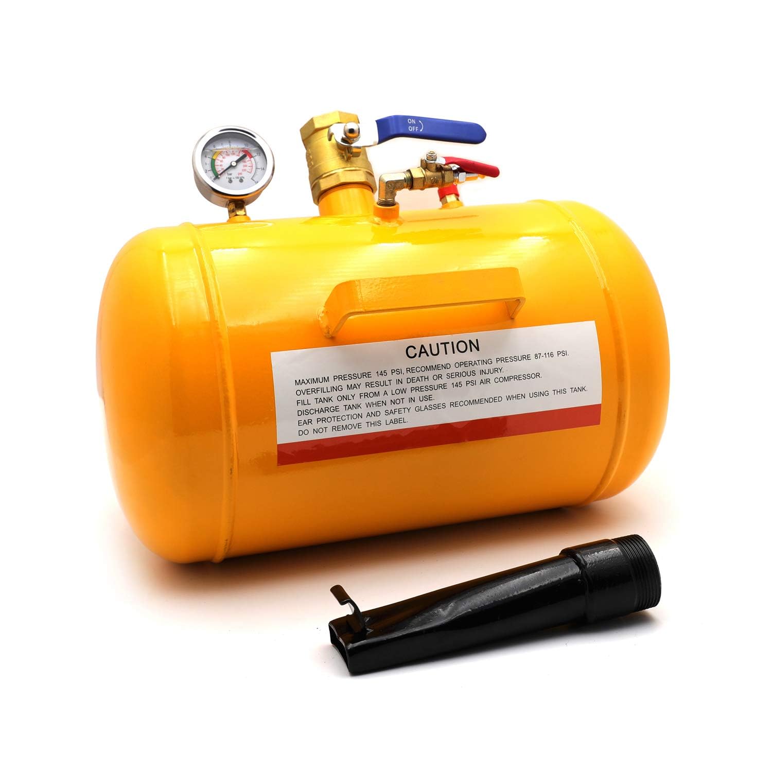 10 Gallon Heavy Duty Vehicle Air Bead Seater Tire Tool Blaster - 145PSI Wheel Mounting Tool (Yellow) - Perfect for Tire Shops, Off-Road Vehicles & Emergency Roadside Repairs [P/N: ET-CAR-TIRE005-10G-Yellow]