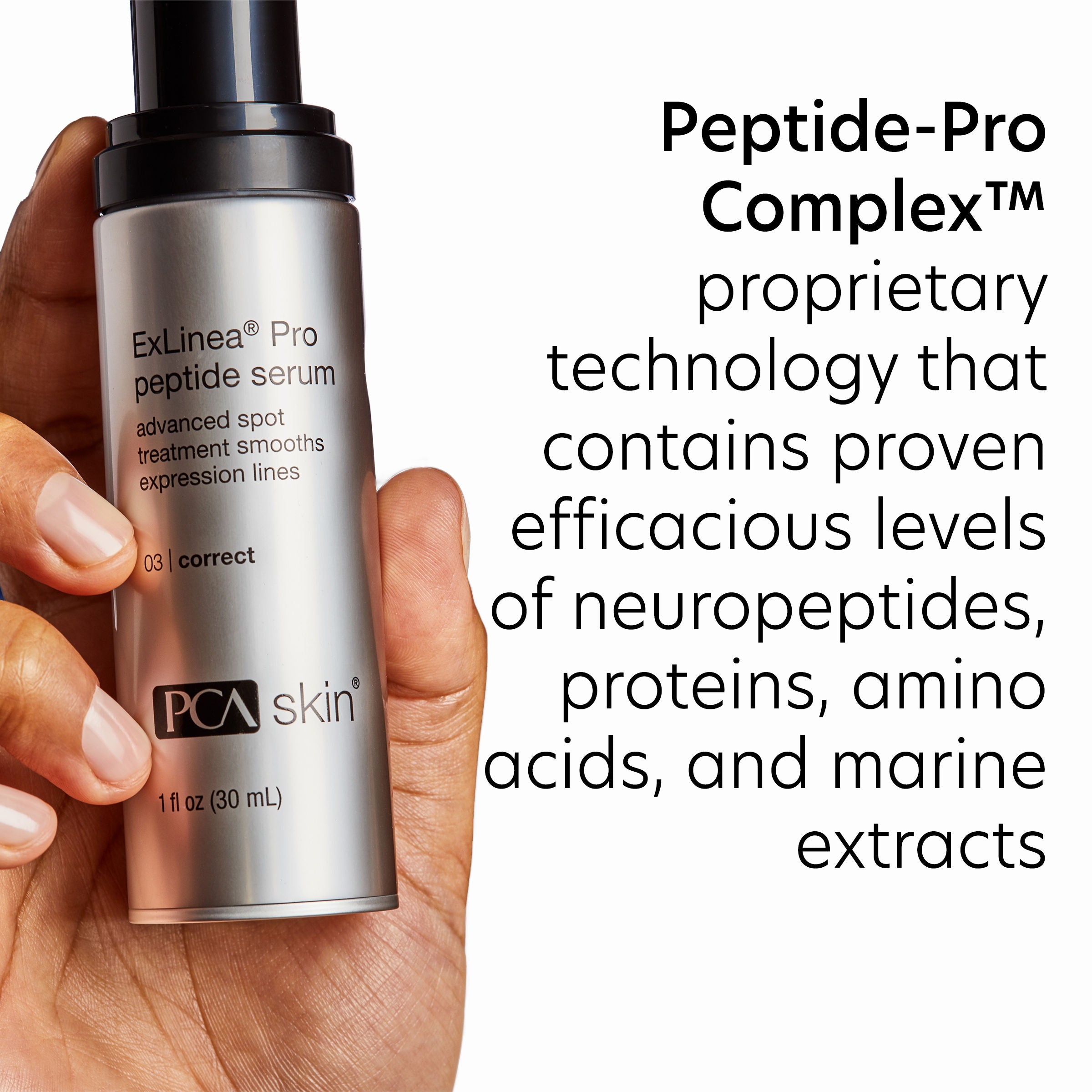 ExLinea Pro Peptide Serum - Anti-Aging Face Serum for Wrinkles & Fine Lines | Hydrating & Firming Skin Care Treatment for Daily Use at Home or Salon