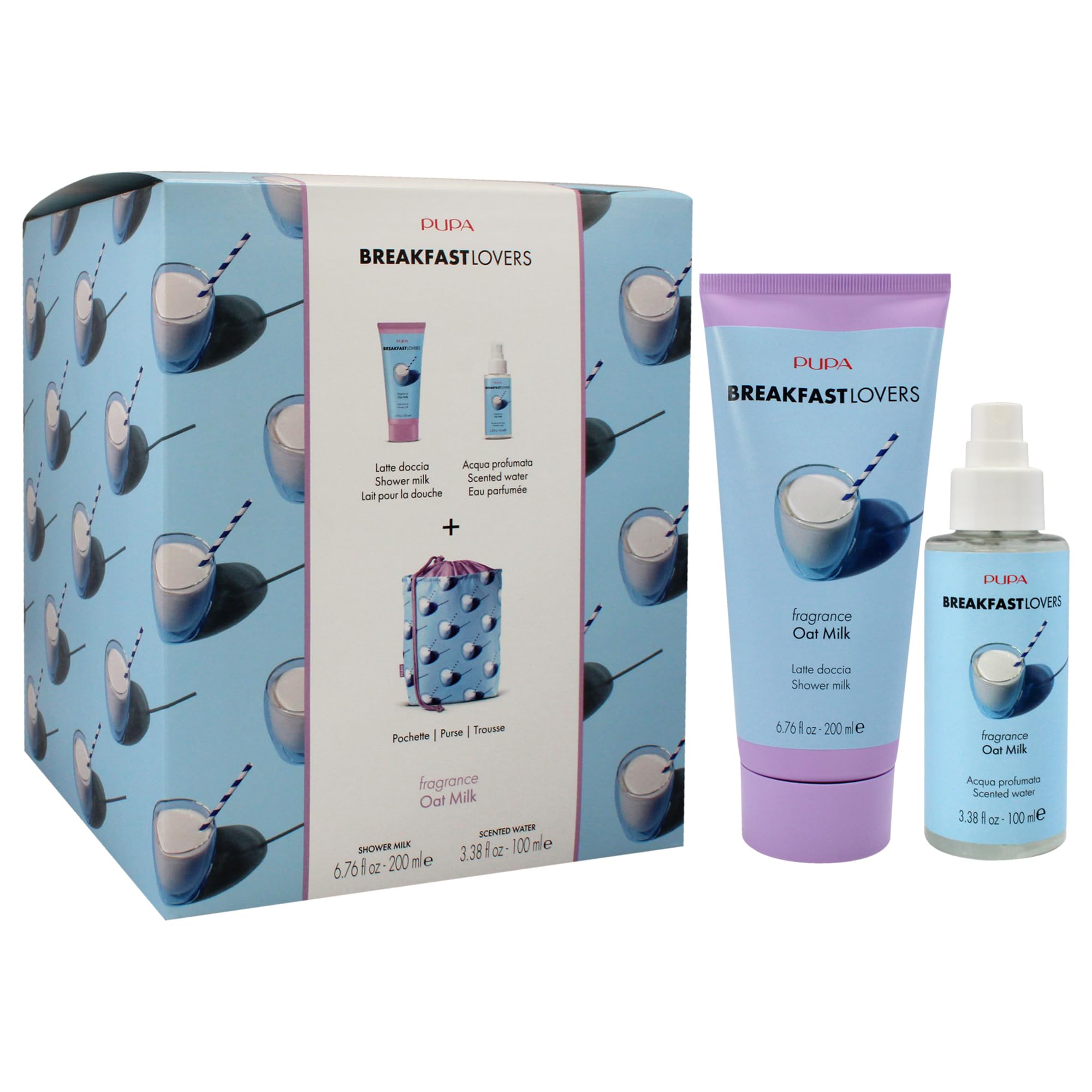 Pupa Milano Breakfast Lovers Gift Set - 3 Piece Oat Milk Body Care Collection with Hydrating Shower Milk, Scented Body Wash & Refreshing Body Mist | Perfect for Morning Routine, Skin Hydration & Self-Care Gifts