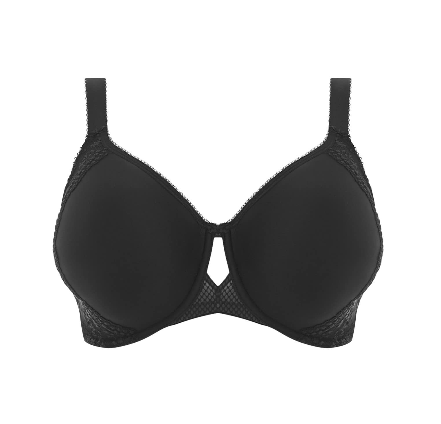 Elomi Women's Charley Bandless T-Shirt Bra - Floral Lace Underwire Bra with Breathable Spacer Fabric & Diamond Mesh Details - DD+ Cup Sizes - Perfect for Everyday Wear, Work & Special Occasions