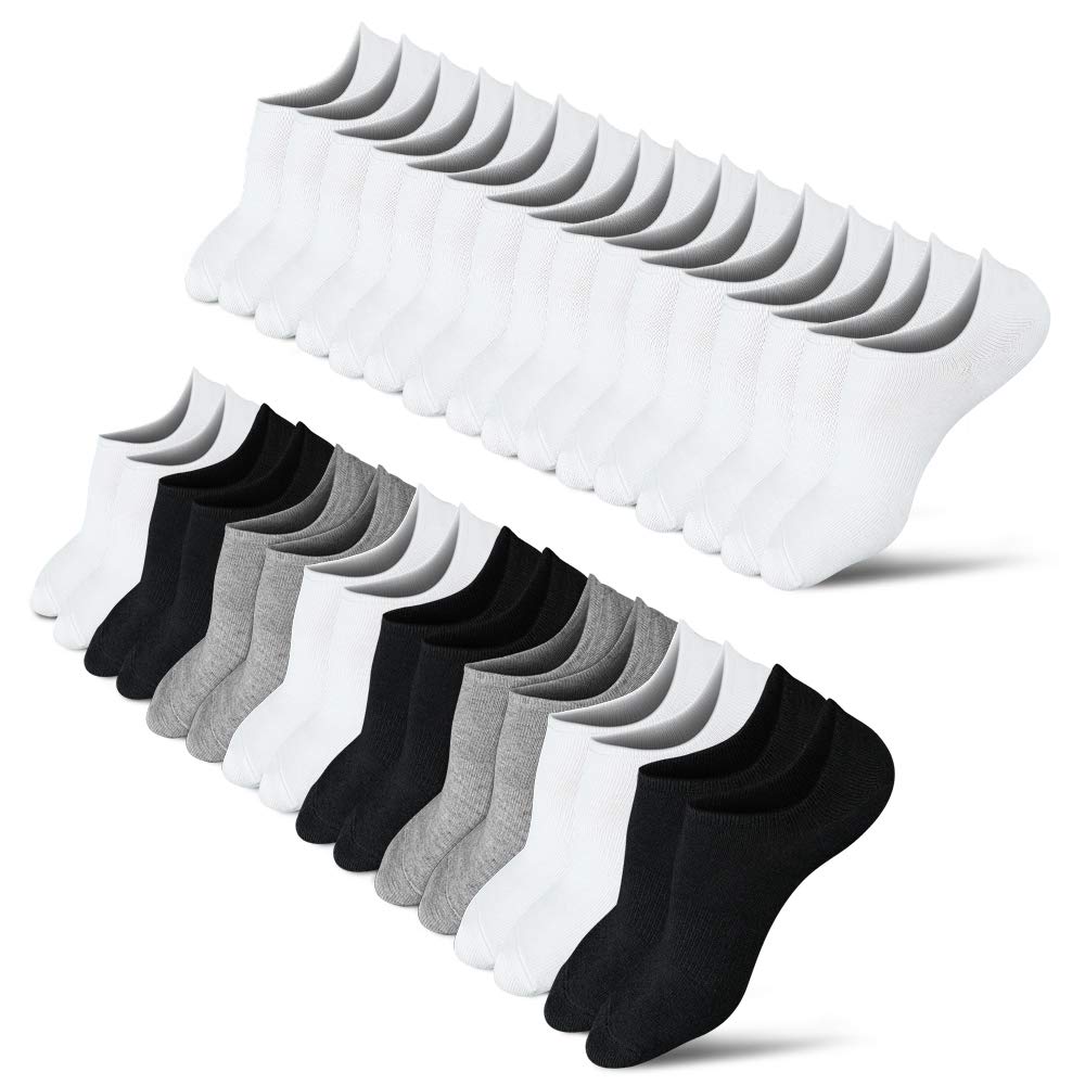 Wernies No Show Socks for Women - 16 Pairs Low Cut Invisible Socks with Non-Slip Grip for Boat Shoes, Flats & Sneakers | Perfect for Workouts, Office & Daily Wear