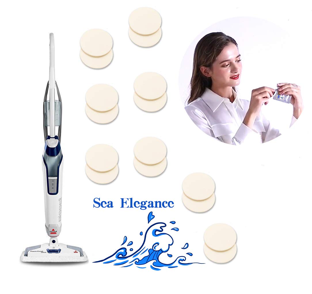 LeFix 16 Pack Steam Mop Scented Discs - Sea Elegance Scent | Compatible with Bissell Powerfresh & Symphony Series (1940, 1440, 1132, 1543, 1544) | Freshen & Sanitize Floors, Tiles & Hard Surfaces