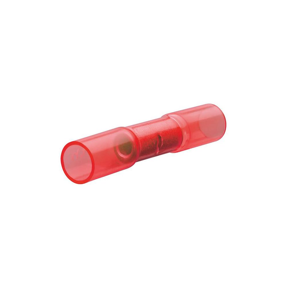 97 99 250 Heat Shrinkable Butt Connectors 0.5-1mm 100 Pcs Red - Waterproof Electrical Wire Connectors for Automotive, Marine & Home Wiring Repairs