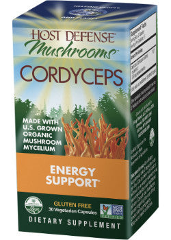 Host Defense Mushrooms Cordyceps Supplement - 30 Veggie Capsules for Immune Support & Energy Boost - Organic Mushroom Extract for Fitness, Stamina & Wellness