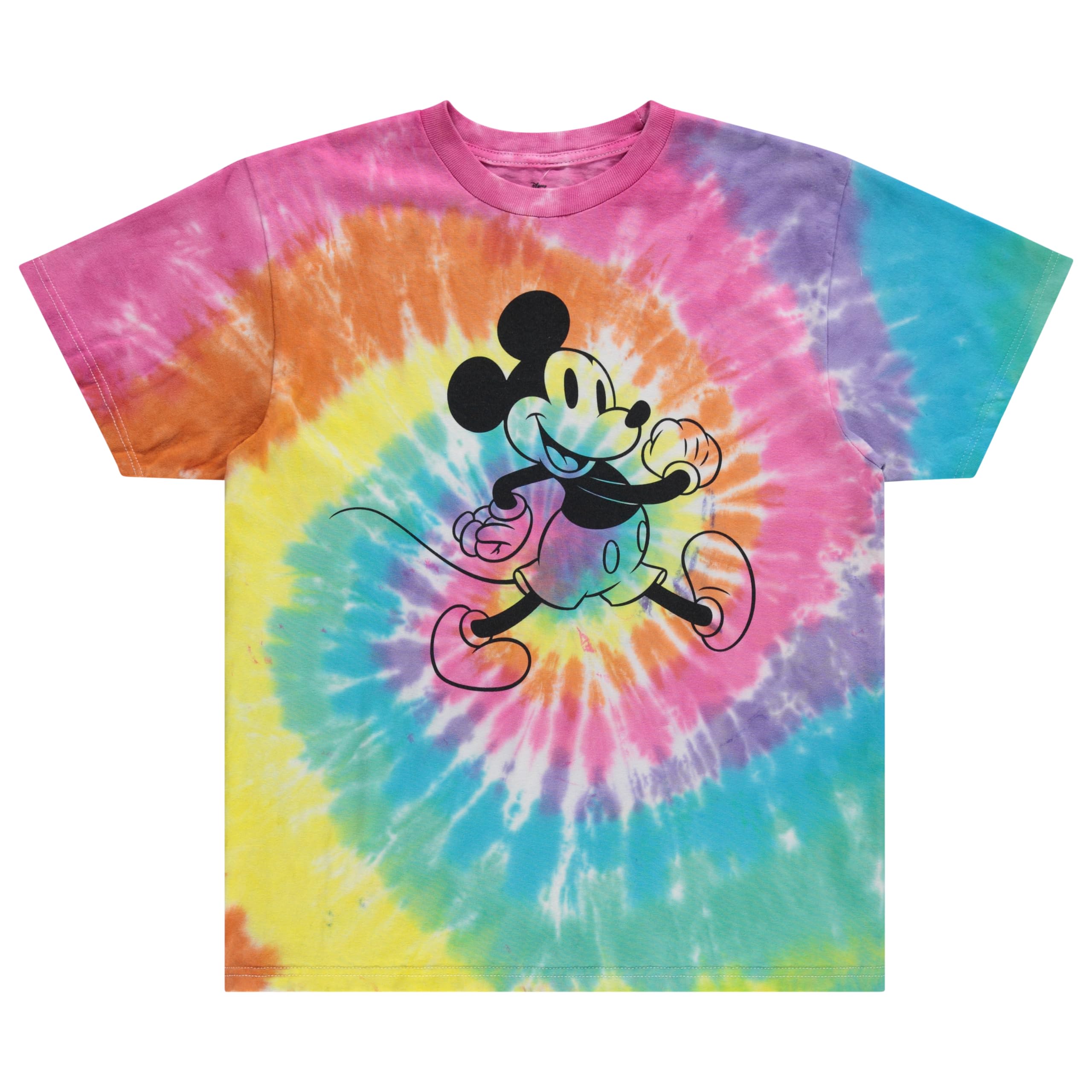 Disney Mickey Mouse Tie Dye Graphic T-Shirt for Men - Classic Vintage Wash Cotton Tee - Casual Wear for Theme Parks, Disney Trips & Everyday Outfits