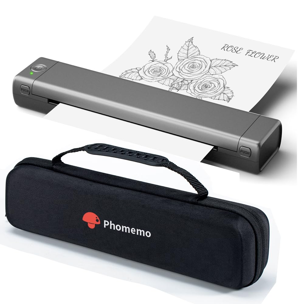 Phomemo Wireless Thermal Printer - Portable Inkless Printer for Travel & Office, Bluetooth Compatible with iPhone, Android & Laptop, Supports 8.5