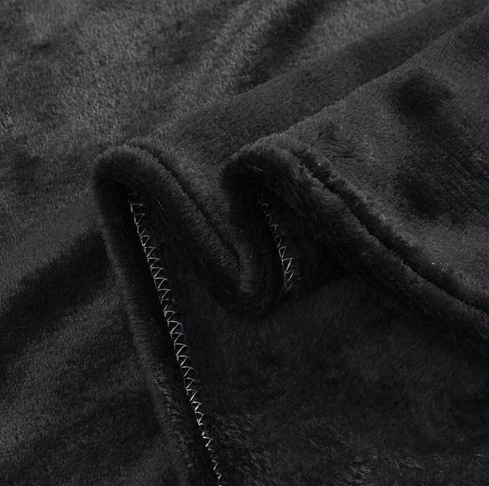 Soft Coral Fleece Cozy Throw Blanket - All Seasons Lightweight Polyester Plush Blanket for Sofa, Bed & Air Conditioner Use - Fuzzy Nap Blanket 59x78 Inches Black - Perfect for Living Room, Office & Travel