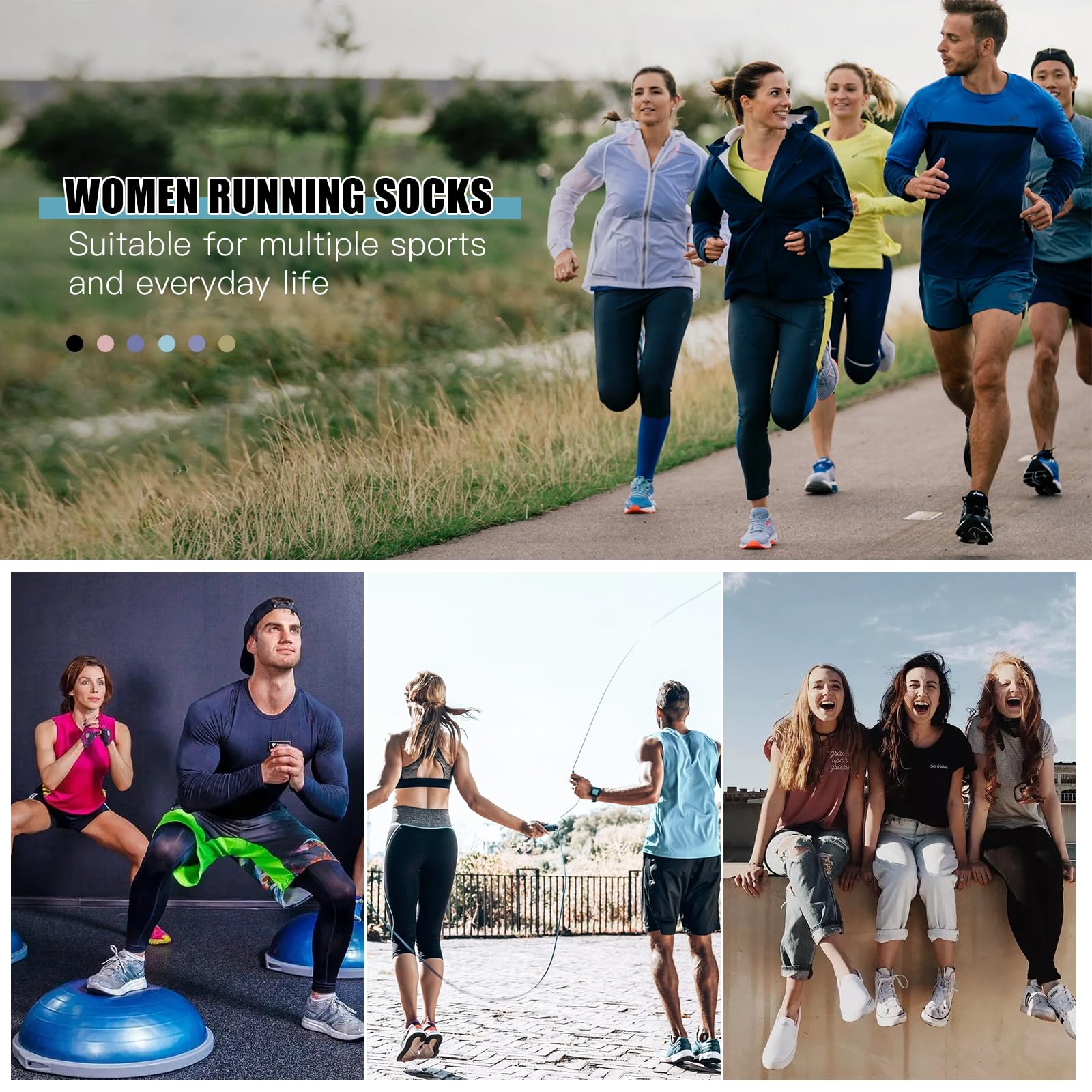 Women's Ankle Compression Socks - 5 Pairs Low Cut Athletic Running Socks with Arch Support for Workout, Sports & Everyday Comfort