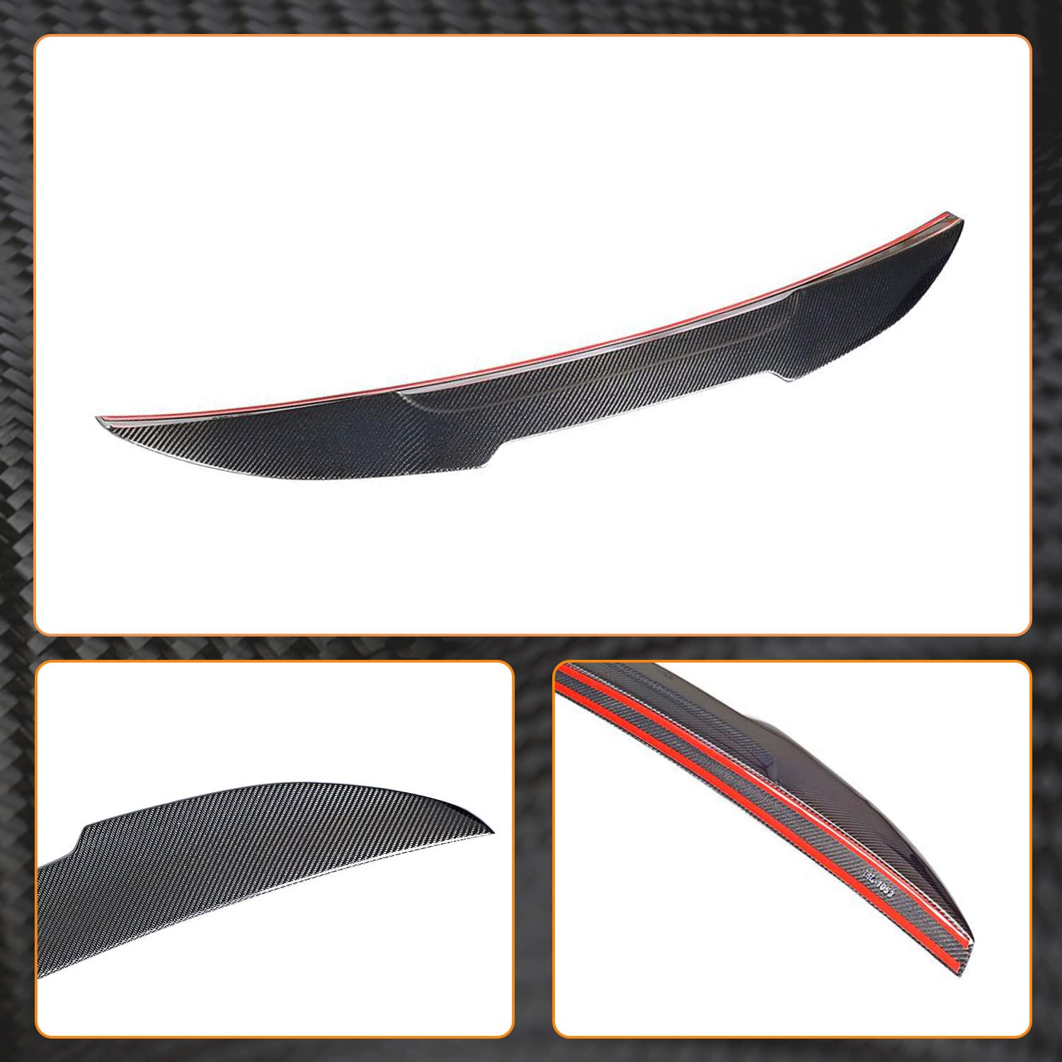 Carbon Fiber Trunk Spoiler for BMW 3 Series E46 Sedan (1998-2005) - 316i 318i 320i 323i 325i 328i 330i M3 - High Kick Duckbill Rear Wing Lip - Perfect for Street Racing & Car Shows