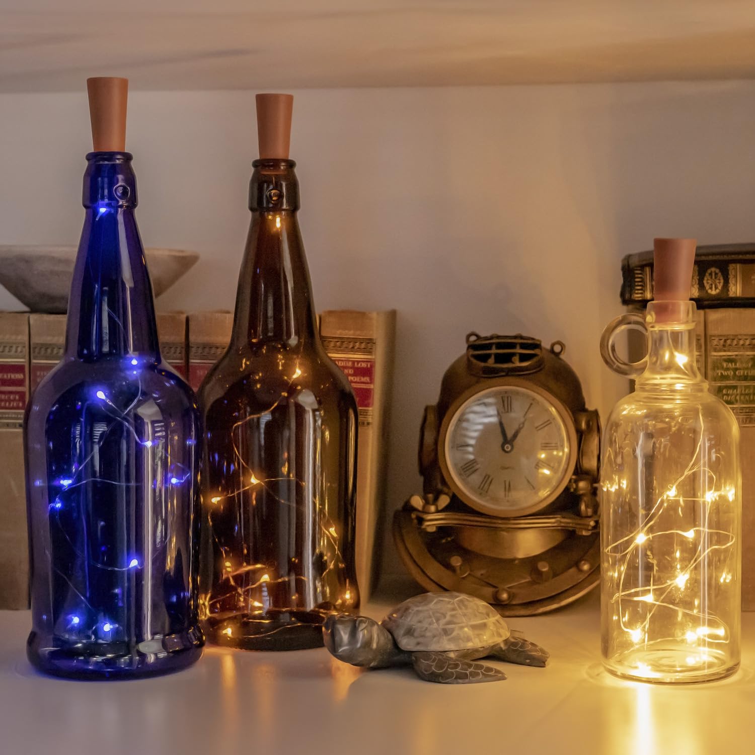 24 Pack 3.3 Ft 10 LED Bottle Cork Fairy Lights with Batteries Included - Perfect for Wedding Decor, Party Lighting, and DIY Home Decoration