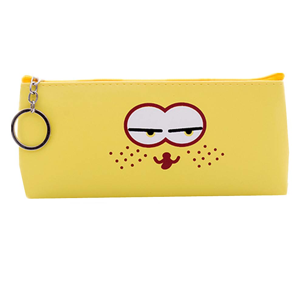 Stylish Roll-Up Pencil Case for Teen Girls - Durable School Pencil Pouch Organizer with Zipper, Perfect Yellow Small Pencil Holder for School, College & Art Supplies | Great for Backpack, Study Desk & Travel