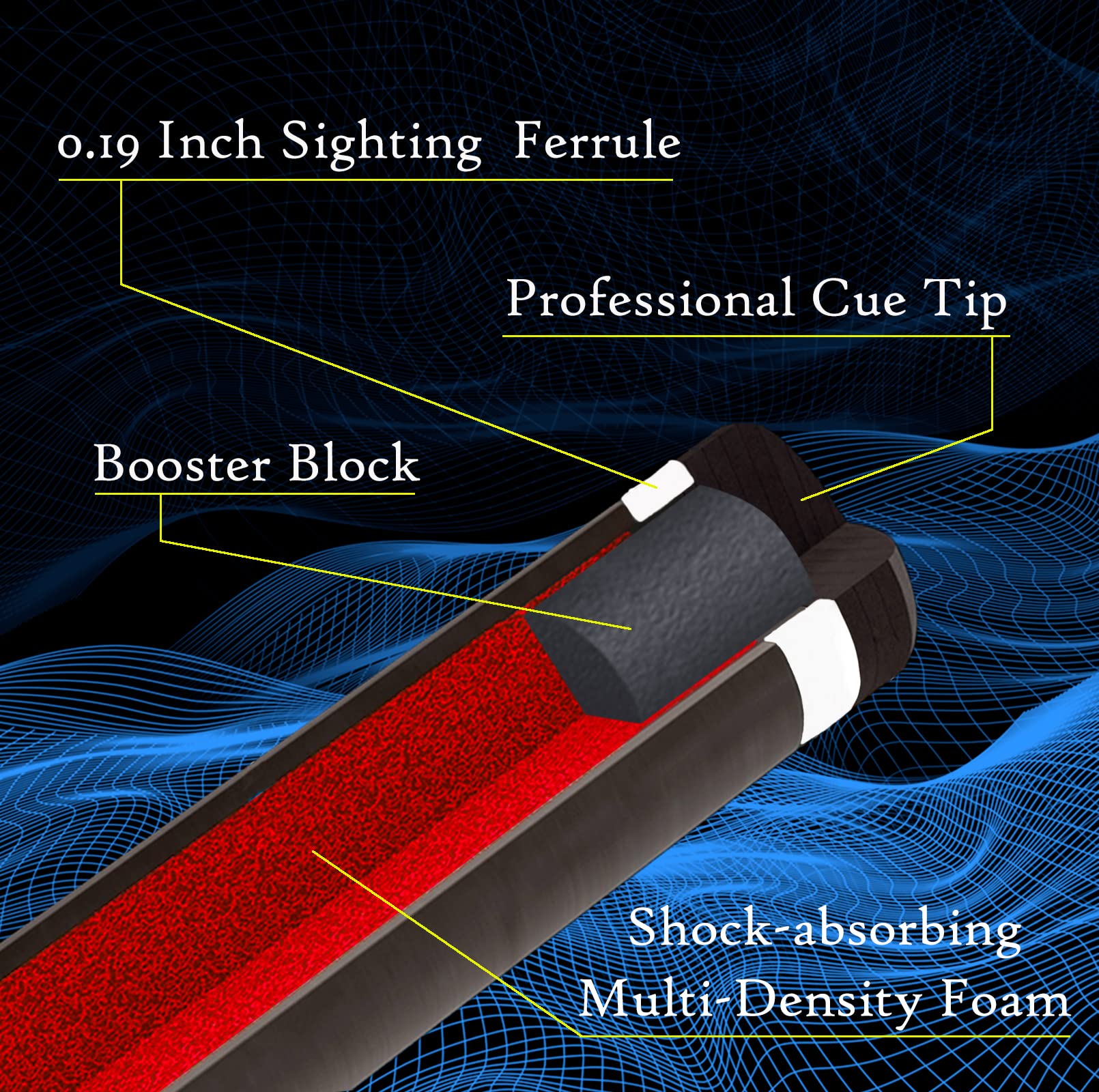 Premium Carbon Fiber Pool Cue - 11.8mm & 12.5mm Low Deflection Professional Billiard Stick with Protective Case | Perfect for Tournament Play & Home Game Rooms