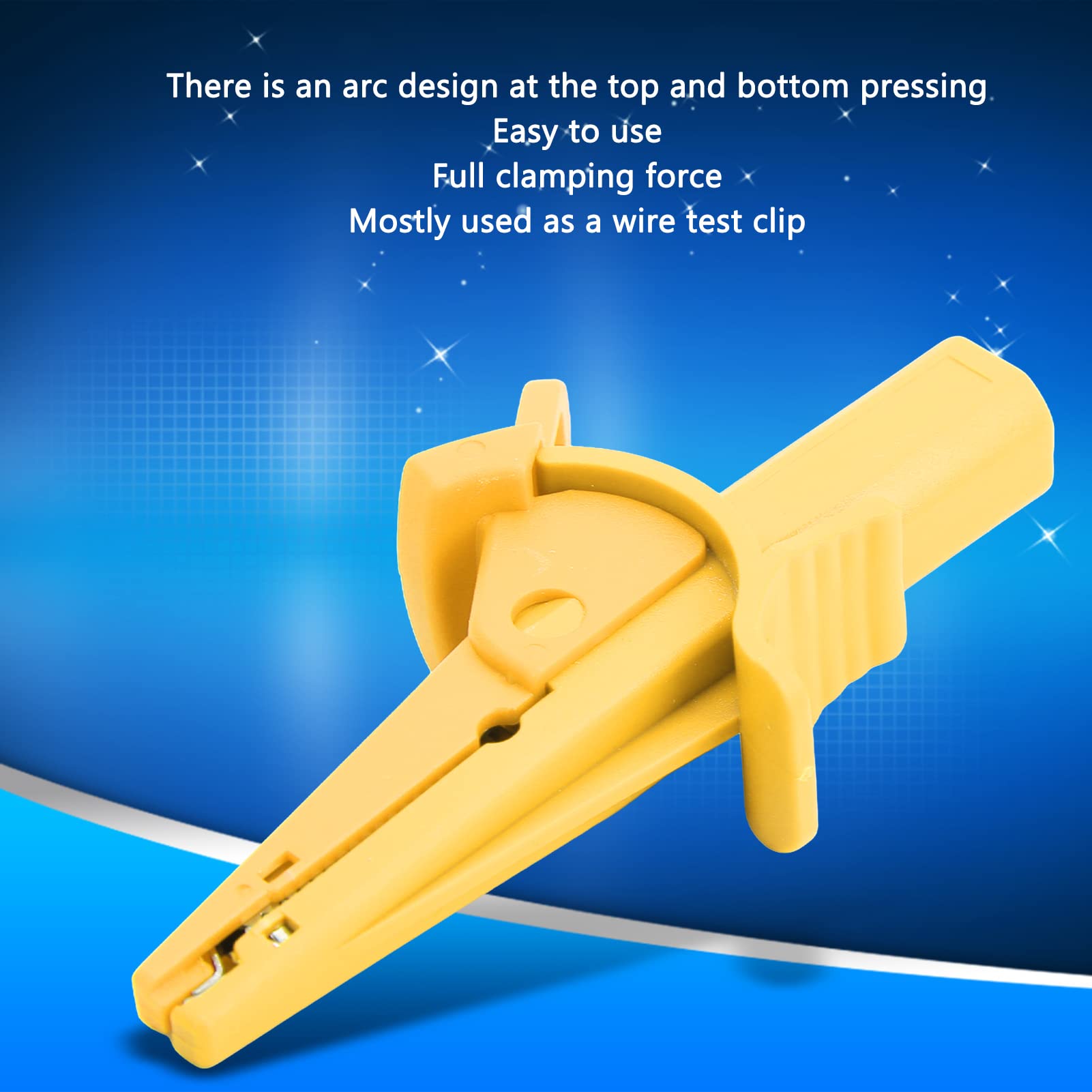 Insulated Banana Test Clips with 4mm Jack - Electrical Test Probes for Multimeters (Yellow)