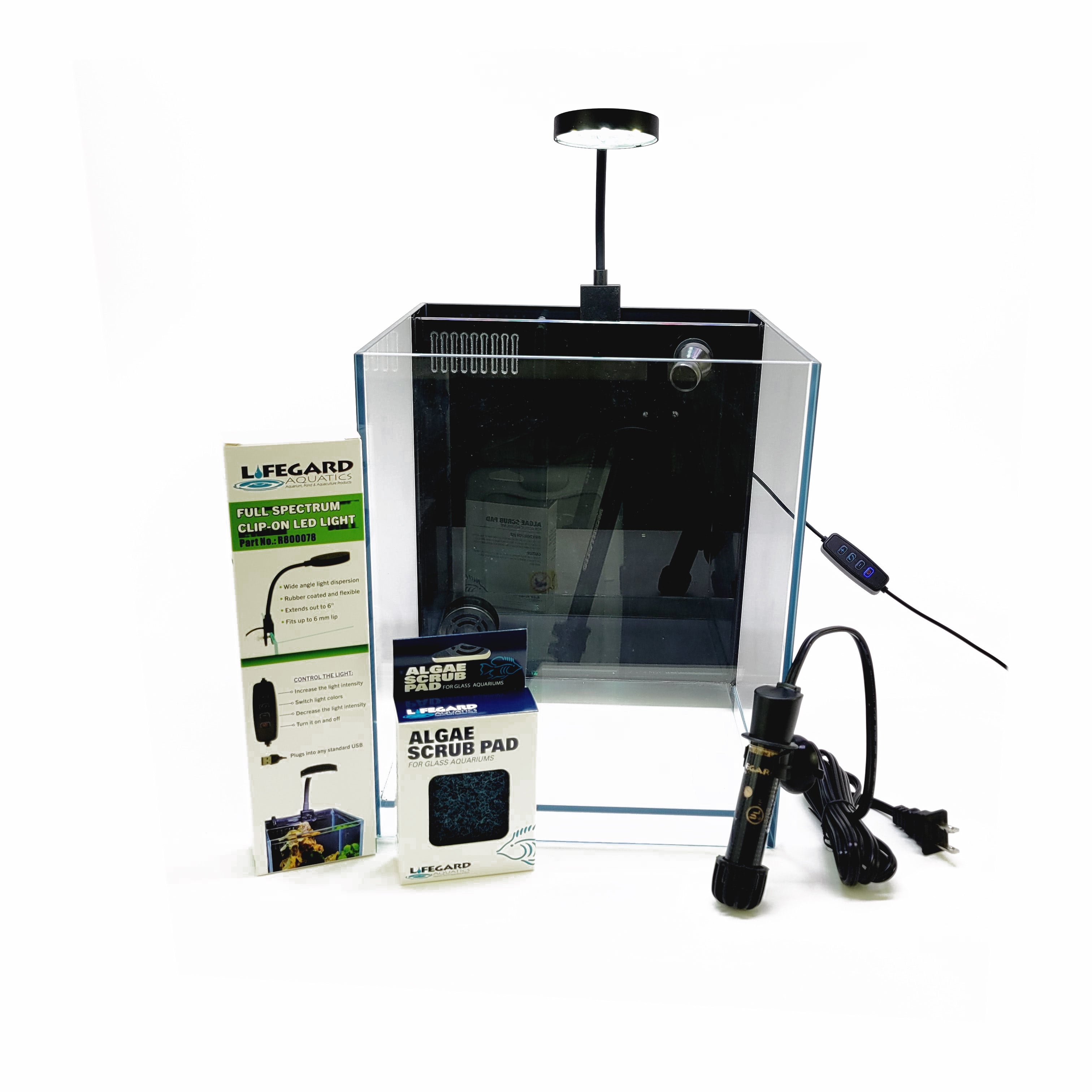 5 Gallon All-in-One Nano Aquarium Kit with UL Certified Heater, Full Spectrum LED Light, Pump & Filter System - Perfect for Home, Office or Classroom Fish Tank Setup