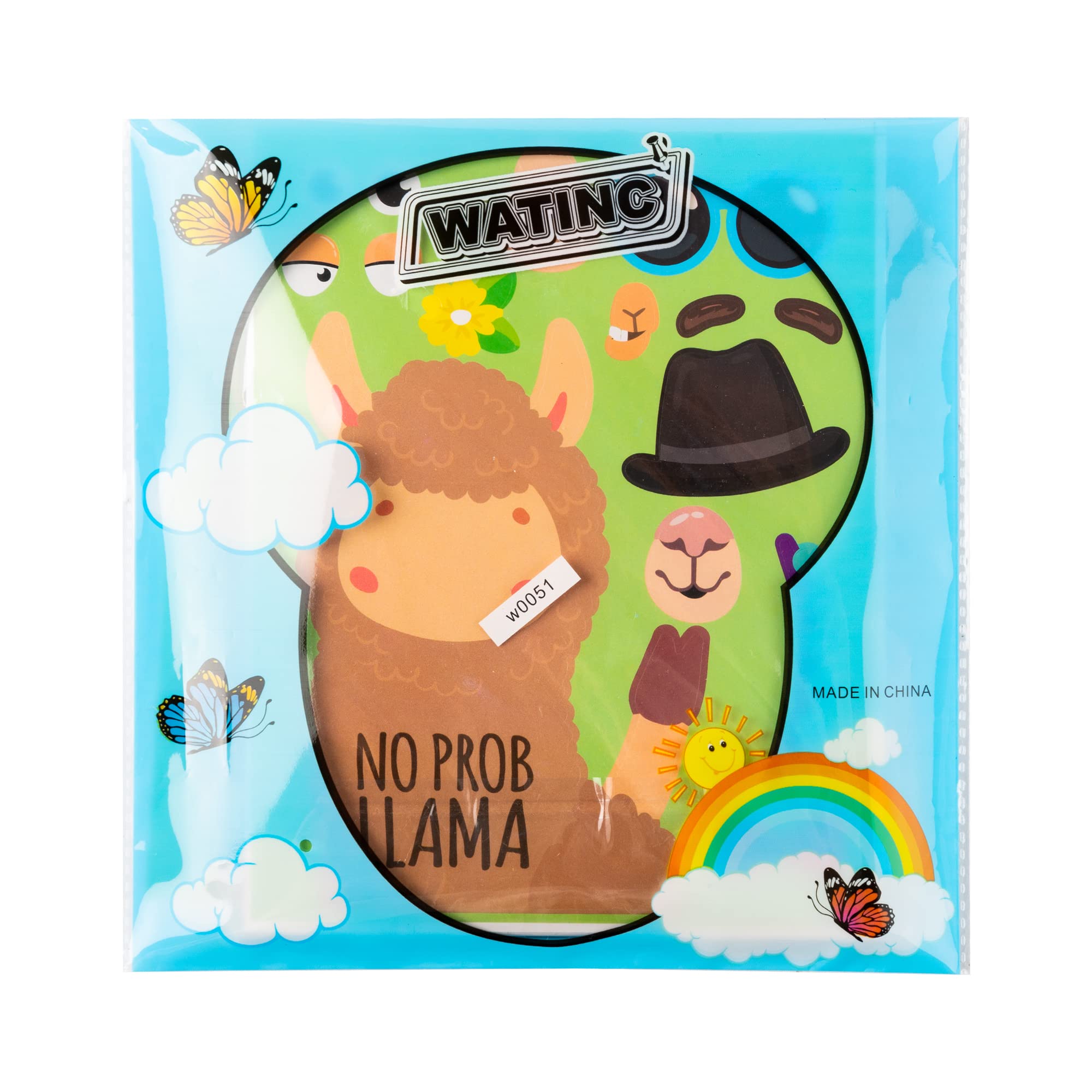 WATINC 36PCS DIY Llama Cactus Stickers Kit - Make a Face Animal Sticker Craft Game, Fun Art Cards for Kids, Perfect for School Goodie Bags, Party Favors, Fiesta Supplies & Mexican Themed Celebrations