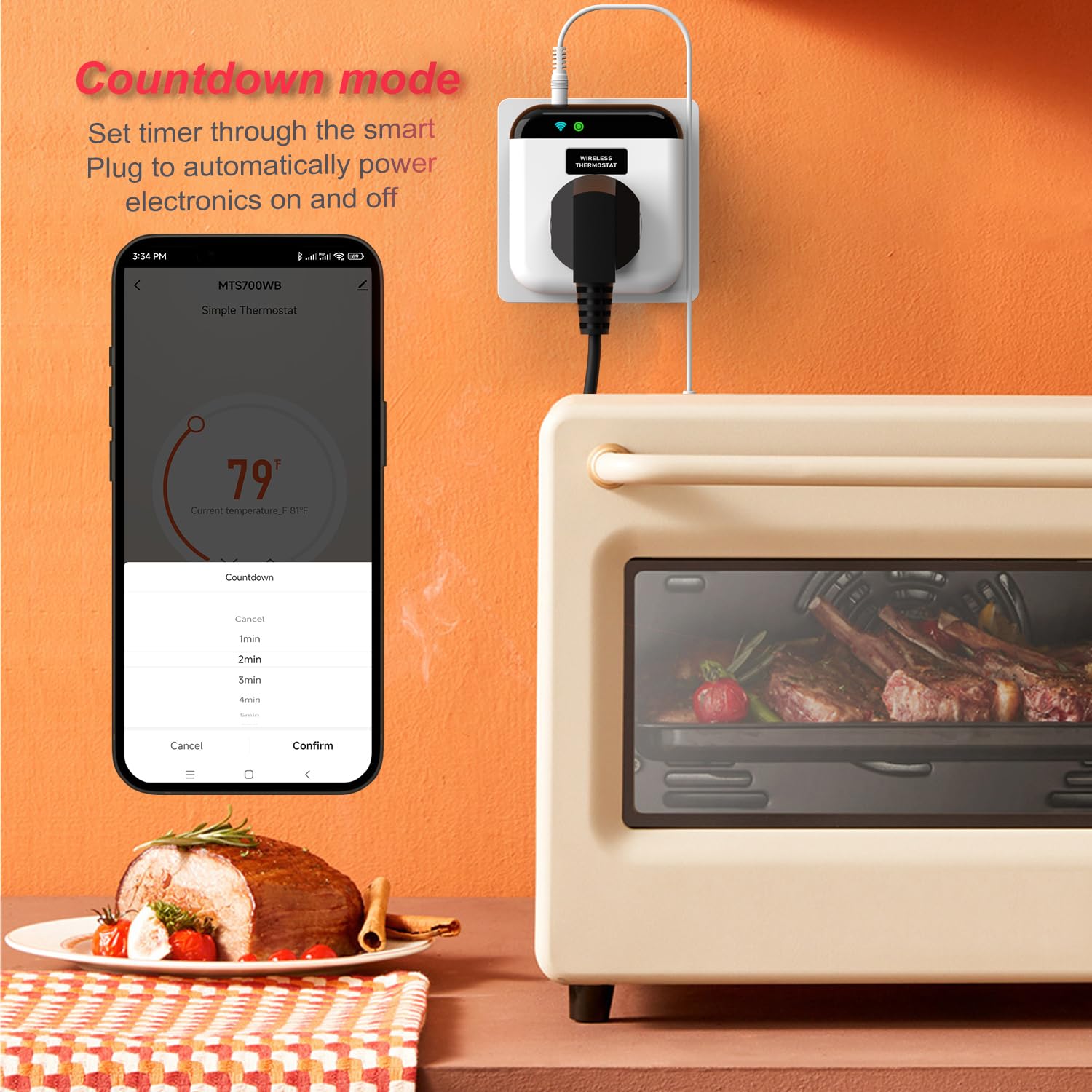 Smart WiFi Thermostat Plug - Programmable Temperature Controller with App & Voice Control - Works with Alexa & Google Home - Perfect for Home, Office & Vacation Rental Energy Savings