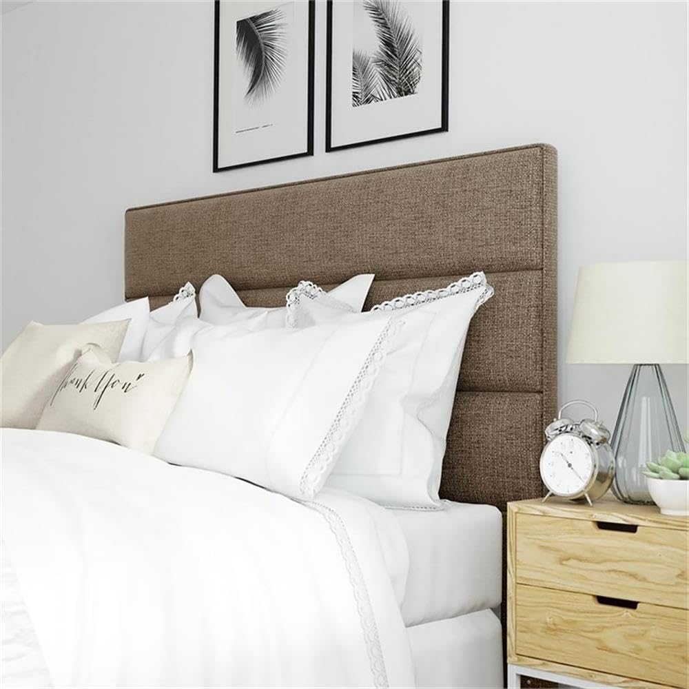 Serta Palisades King Size Upholstered Headboard - Brown Fabric Bed Frame Headboard for Master Bedroom, Guest Room & Home Decor