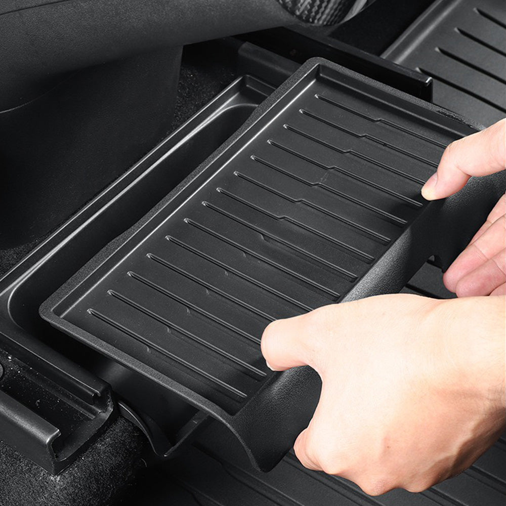 Premium TPE Rear Console Organizer for Tesla Model Y (2025+) - Anti-Slip Storage Box for Backseat Organization | Perfect for Road Trips, Family Travel & Daily Commute