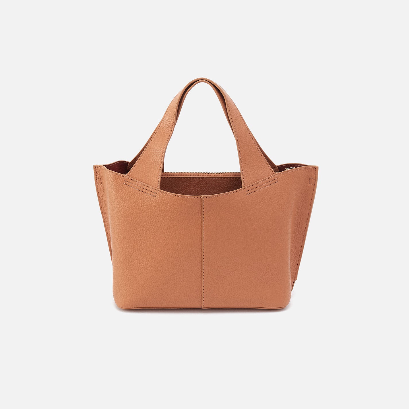 Vida Small Tote Bag in Micro Pebbled Leather - Stylish & Durable Women's Handbag for Work, Travel & Everyday Use | Biscuit Color