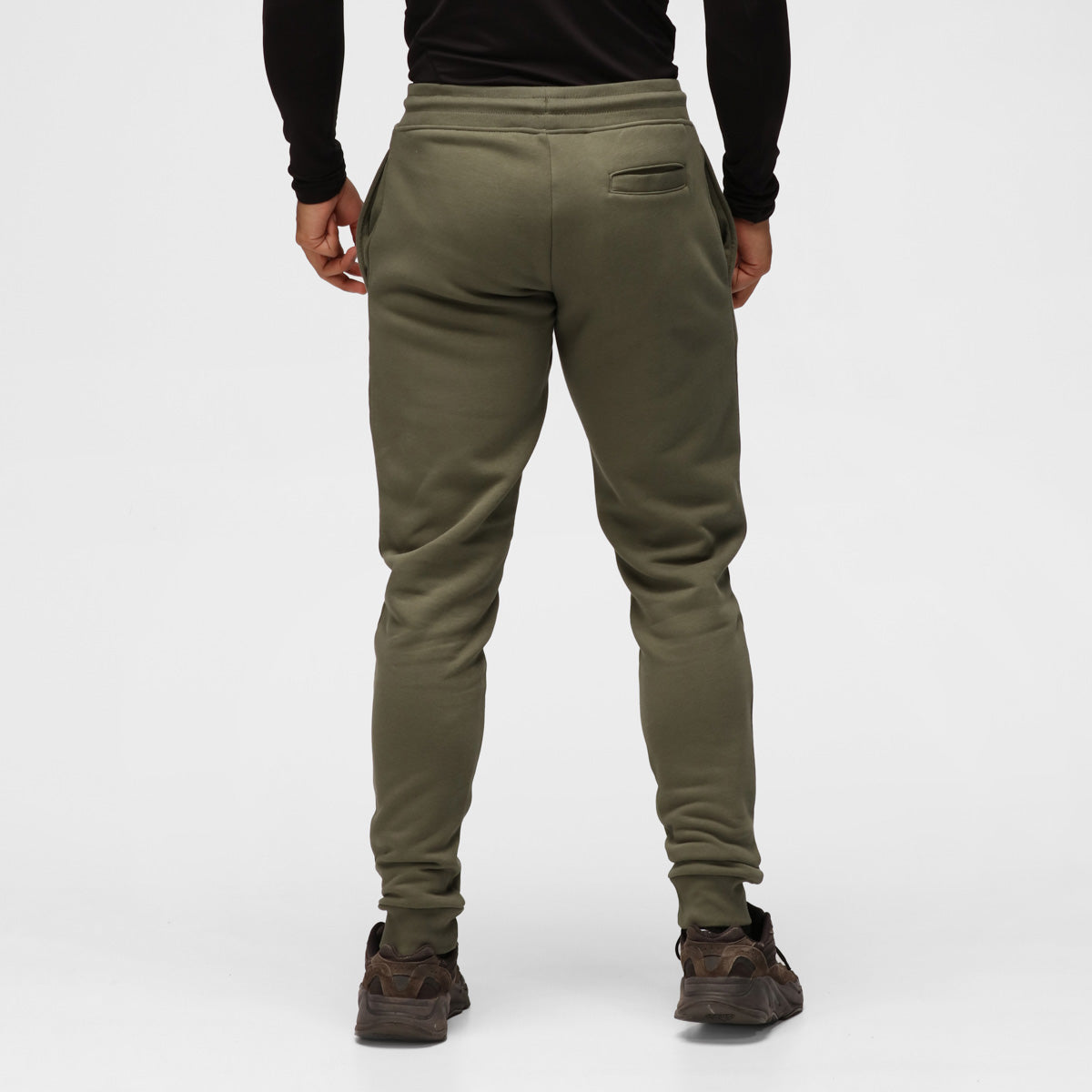 TKB Men's Organic Cotton Khaki Joggers - Comfortable Casual Pants for Lounge, Travel & Workout