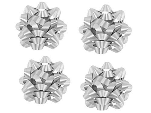 Premium Silver Gift Wrap Bows - 4