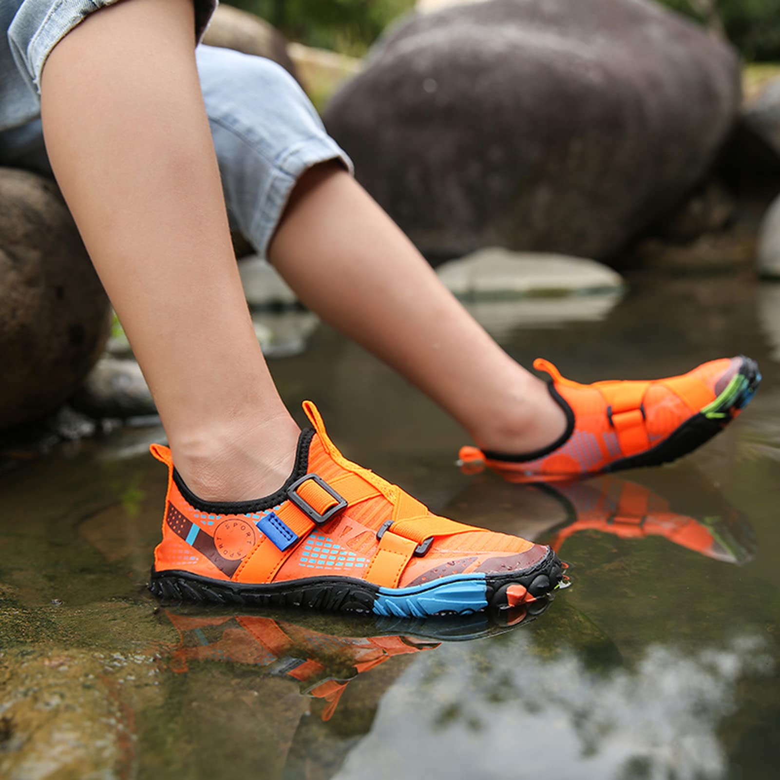 UMANPOO Kids Water Shoes for Boys & Girls - Barefoot Slip-On Sneakers for Swimming, Beach, Running, Hiking & Gym - Non-Slip Aqua Shoes for Summer Water Activities & Outdoor Sports
